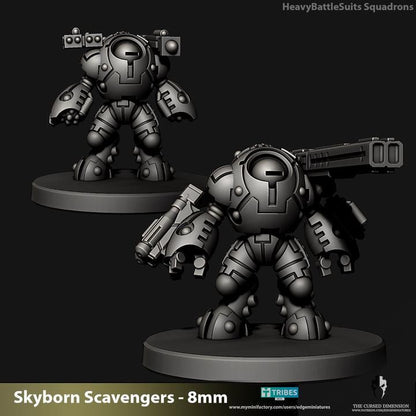 Skyborn Heavy Battlesuits | 8mm Epic Scale Sci-Fi Walker Miniature