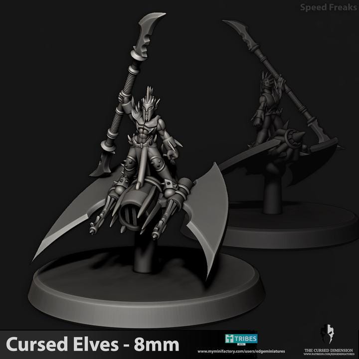 Cursed Elves Speed Freaks | 8mm Epic Scale Sci-Fi Jump Infantry Miniatures