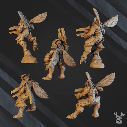 Midnight Sun Covenant Mantomorhs Assault Squad | 32/28mm Heroic-Scale Sci-Fi Jump Infantry Miniatures