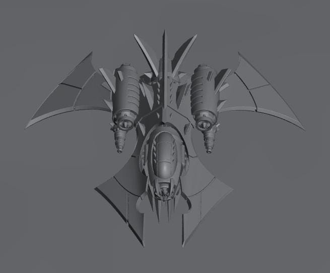 Cursed Elves Fighters | 8mm Epic Scale Sci-Fi Vehicle Miniatures
