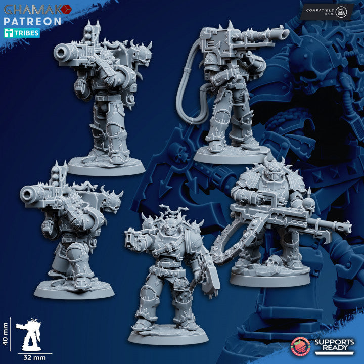 Heretic Traitor Desolators | 32/28mm Heroic-Scale Sci-Fi Power Armoured Infantry