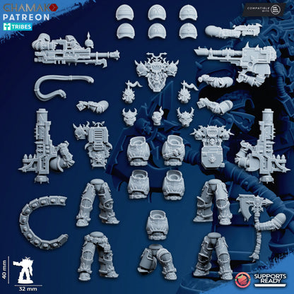 Heretic Traitor Desolators | 32/28mm Heroic-Scale Sci-Fi Power Armoured Infantry