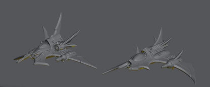 Cursed Elves Fleet Scale Bombers | Space Fleet Scale Sci-Fi Miniatures