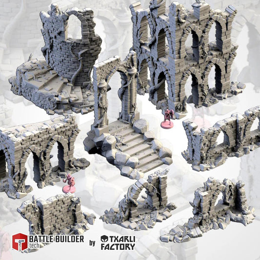 Abandoned City Ruins | 32/28mm Wargaming Scenery and Miniature Terrain