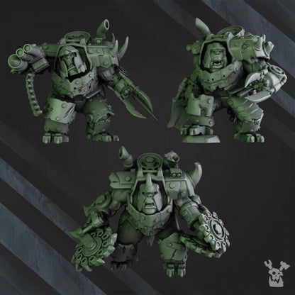Porkaz Heavy Strikerz Posse | 32/28mm Heroic-Scale Sci-Fi Heavy Infantry Miniatures