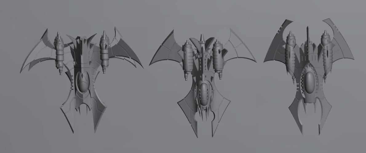 Cursed Elves Fighters | 8mm Epic Scale Sci-Fi Vehicle Miniatures