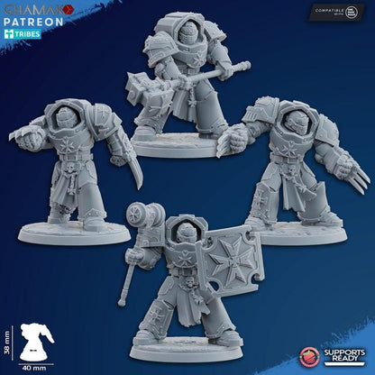 Temple Exterminators | 32/28mm Heroic-Scale Sci-Fi Heavy Power Armour Infantry