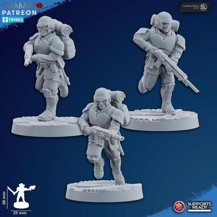 Freedom Guard Assault team | 32/28mm Heroic-Scale Sci-Fi Infantry