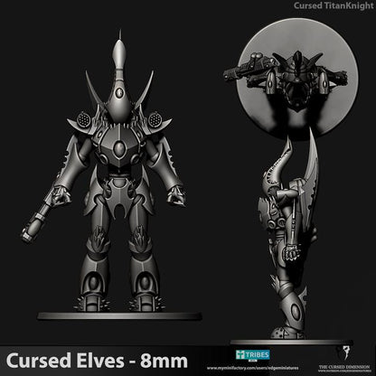 Cursed Elves Titan Knight | 8mm Epic Scale Sci-Fi Titan Miniature