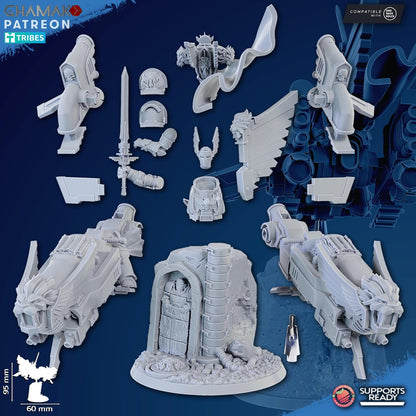 Vengeful Angels Nathaniel | 32/28mm Heroic-Scale Sci-Fi Hover Bike Leader