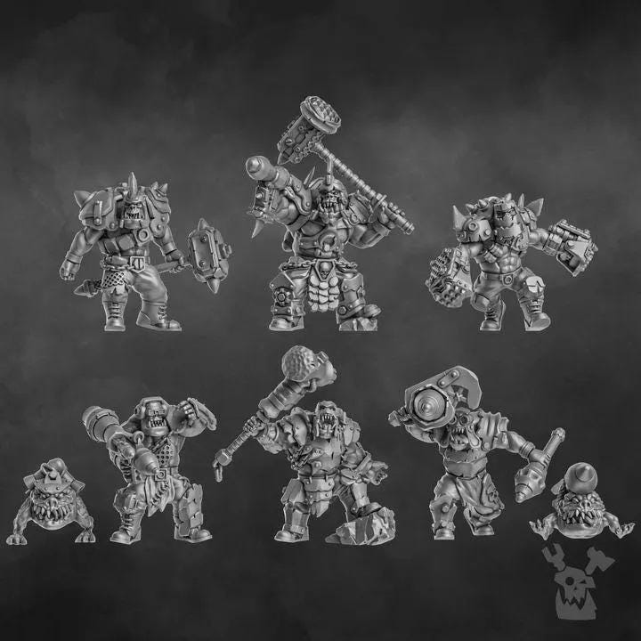 Porkaz Head Crackaz | 32/28mm Heroic-Scale Sci-Fi Infantry Miniatures