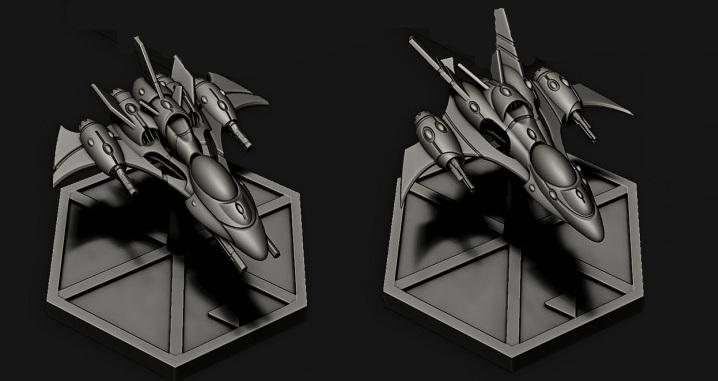 Tech Elves Fighters | 8mm Epic Scale Sci-Fi Vehicle Miniatures