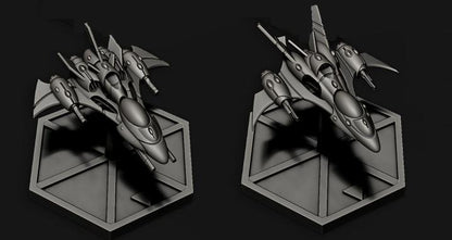 Tech Elves Fighters | 8mm Epic Scale Sci-Fi Vehicle Miniatures