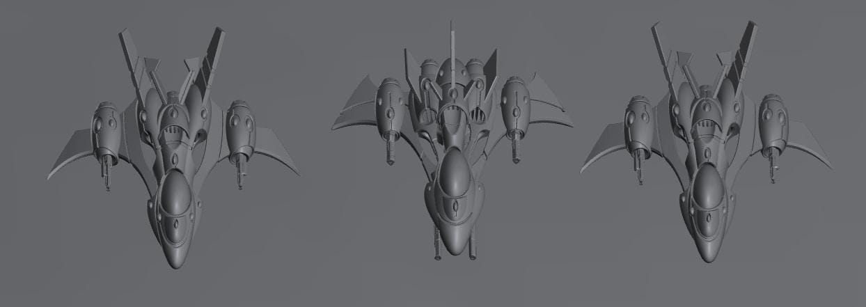 Tech Elves Fighters | 8mm Epic Scale Sci-Fi Vehicle Miniatures