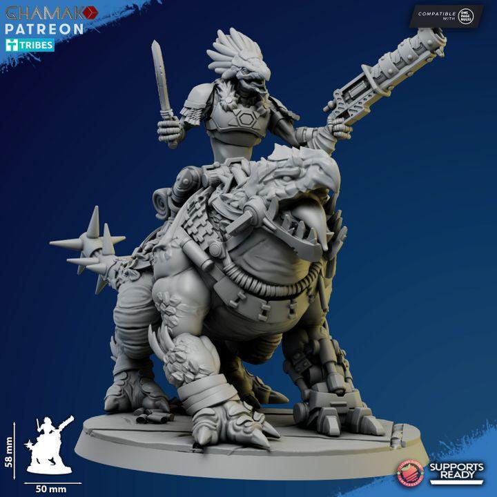 Scavengers Ravok Riders | 32/28mm Heroic-Scale Sci-Fi Monster Miniatures