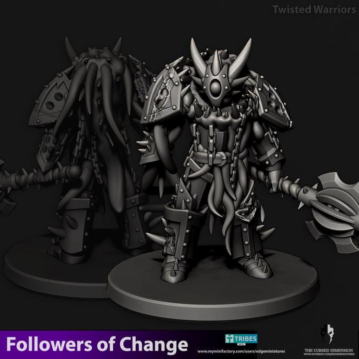 Fantasy Followers of Change Twisted Warriors | 28mm Heroic-Scale Fantasy Miniatures