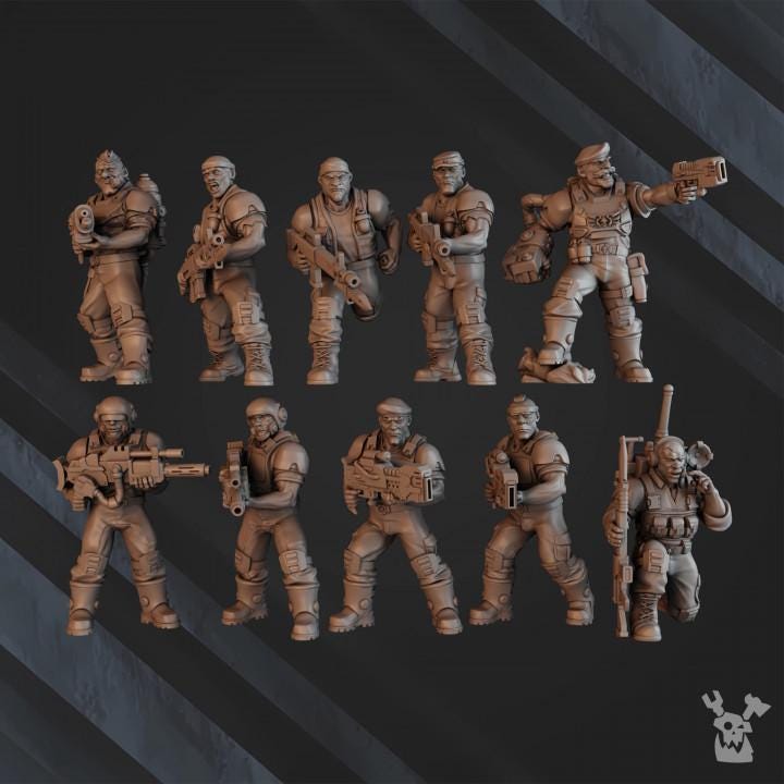 Green Hell Division Commando Squad | 32/28mm Heroic-Scale Sci-Fi Infantry