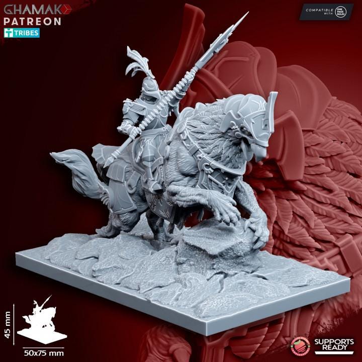 The Human Empire Demi-Gripphin Knights | 28mm Heroic-Scale Fantasy Cavalry Miniatures