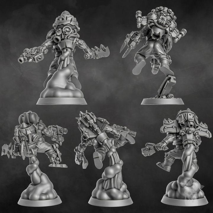 Porkaz Thunderin Krew | 32/28mm Heroic-Scale Sci-Fi Jump Infantry Miniatures