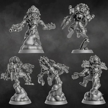 Porkaz Thunderin Krew | 32/28mm Heroic-Scale Sci-Fi Jump Infantry Miniatures