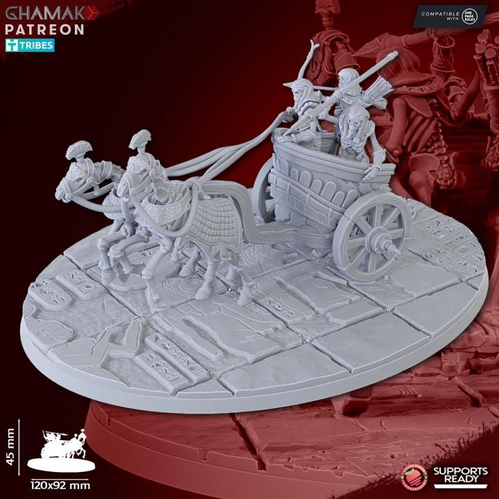 Undead Pharaohs Sand Skeleton Chariot | 28mm Heroic-Scale Fantasy War Machine Miniatures
