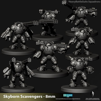 Skyborn Heavy Battlesuits | 8mm Epic Scale Sci-Fi Walker Miniature