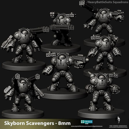 Skyborn Heavy Battlesuits | 8mm Epic Scale Sci-Fi Walker Miniature