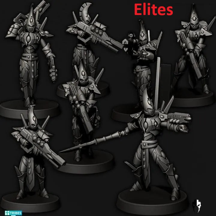 Tech Elves Elite Specialty Warriors | 32/28mm Heroic-Scale Sci-Fi Infantry Miniatures