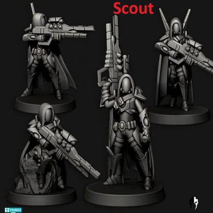 Tech Elves Elite Specialty Warriors | 32/28mm Heroic-Scale Sci-Fi Infantry Miniatures