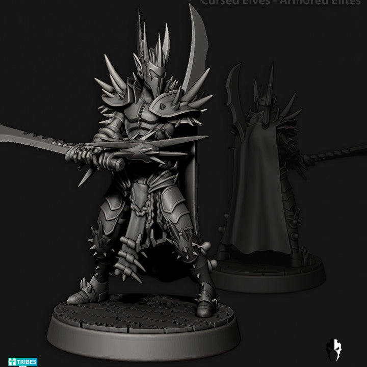 Cursed Elves Warriors | 32/28mm Heroic-Scale Sci-Fi Infantry Miniatures