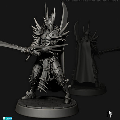 Cursed Elves Warriors | 32/28mm Heroic-Scale Sci-Fi Infantry Miniatures