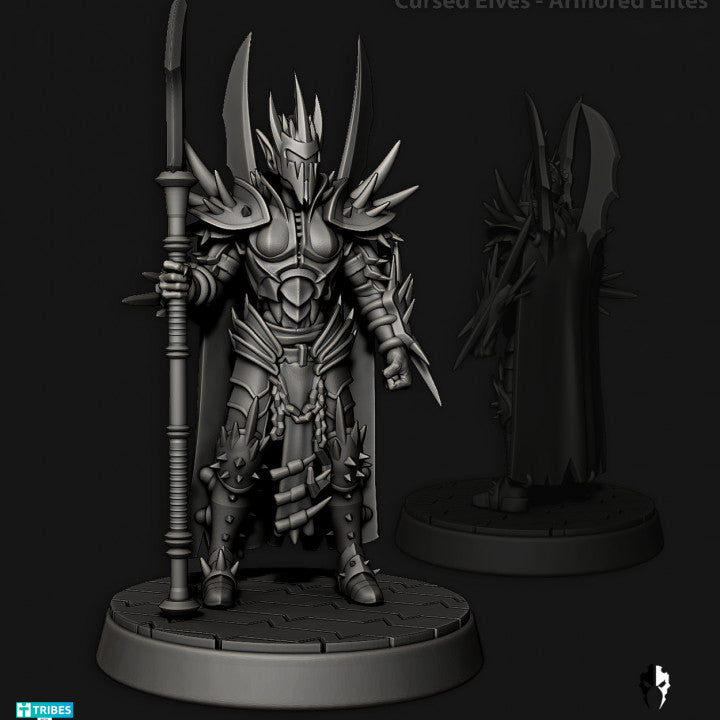Cursed Elves Warriors | 32/28mm Heroic-Scale Sci-Fi Infantry Miniatures