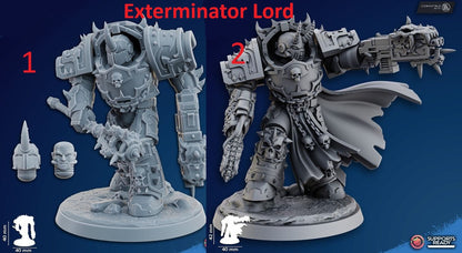 Corrupted Militum Heroes | 32/28mm Heroic-Scale Sci-Fi Heavy Power Armour Infantry Leader