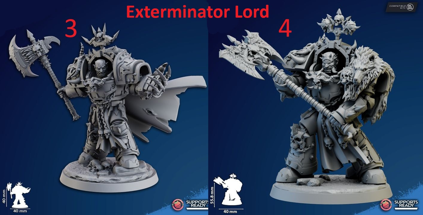 Corrupted Militum Heroes | 32/28mm Heroic-Scale Sci-Fi Heavy Power Armour Infantry Leader