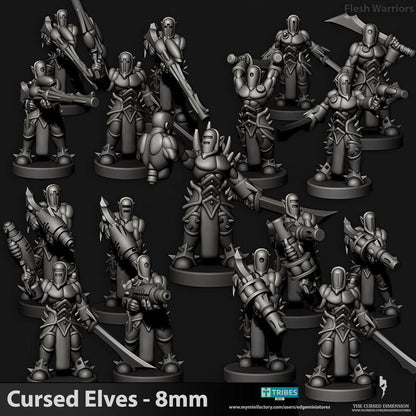 Cursed Elves Warriors | 8mm Epic Scale Sci-Fi Infantry Miniatures