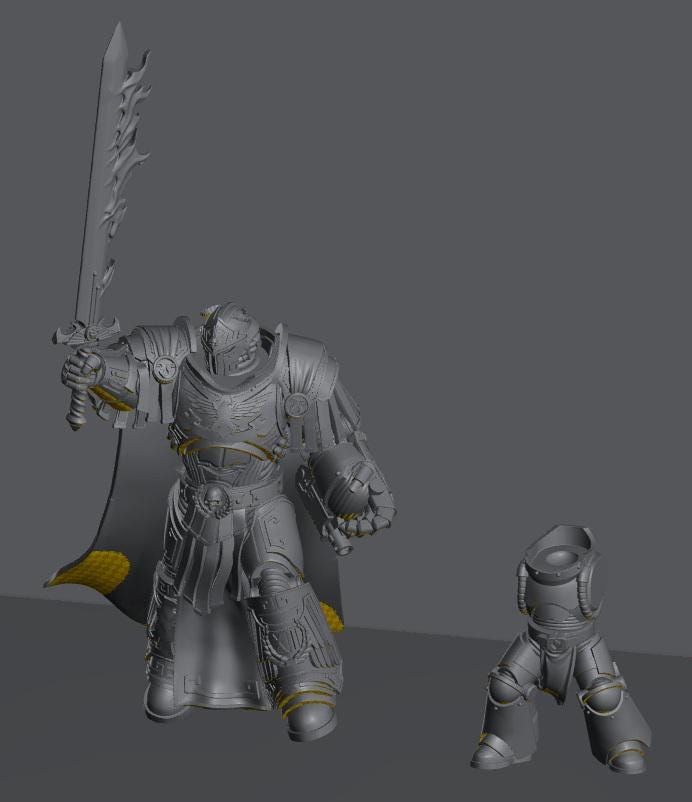 Quintus Aexius The Conditor | 32/28mm Heroic-Scale Sci-Fi Heavy Power Armour Infantry Leader