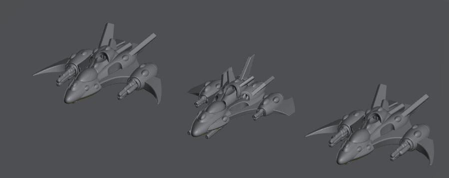 Tech Elves Fleet Scale Fighters | Space Fleet Scale Sci-Fi Miniatures