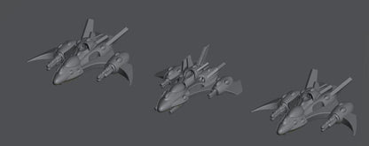 Tech Elves Fleet Scale Fighters | Space Fleet Scale Sci-Fi Miniatures