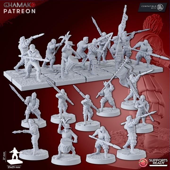 The Human Empire Melee Infantrymen | 28mm Heroic-Scale Fantasy Infantry Miniatures