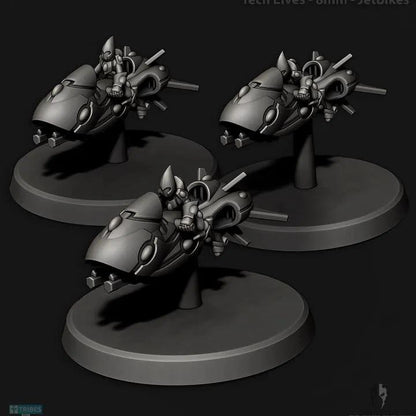 Tech Elves Jetbikes | 8mm Epic Scale Sci-Fi Bike Miniatures