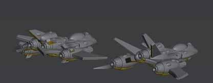 Tech Elves Fleet Scale Bombers | Space Fleet Scale Sci-Fi Miniatures