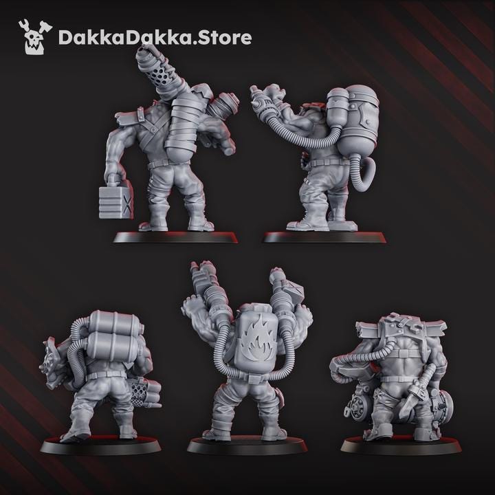 Porkaz Umiez Burnerz | 32/28mm Heroic-Scale Sci-Fi Infantry Miniatures