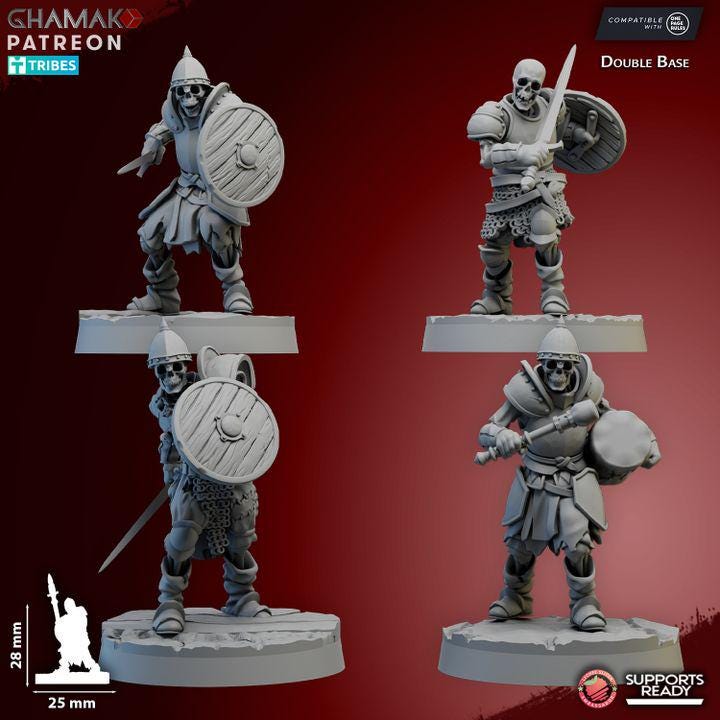 Vampire Skeletal Guard | 28mm Heroic-Scale Fantasy Infantry Miniatures