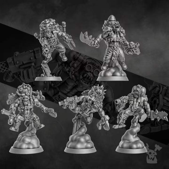 Porkaz Thunderin Krew | 32/28mm Heroic-Scale Sci-Fi Jump Infantry Miniatures