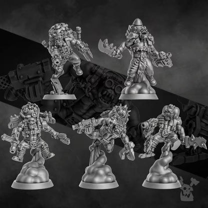 Porkaz Thunderin Krew | 32/28mm Heroic-Scale Sci-Fi Jump Infantry Miniatures
