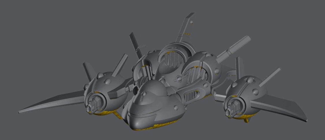 Tech Elves Bombers | 8mm Epic Scale Sci-Fi Vehicle Miniatures
