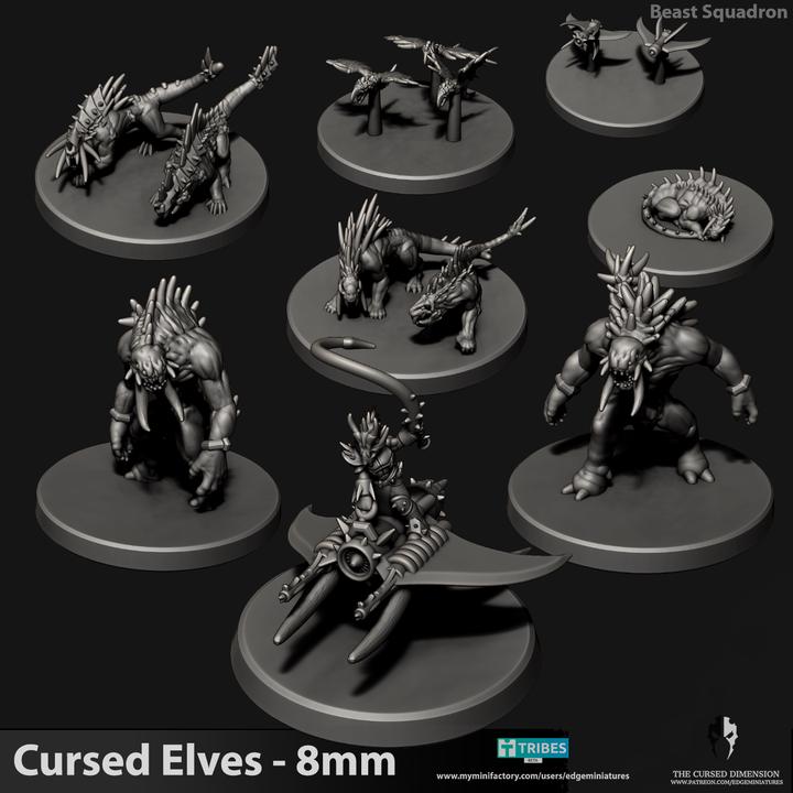 Cursed Elves Beast Squadron | 8mm Epic Scale Sci-Fi Infantry Miniatures