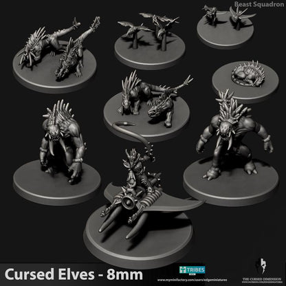 Cursed Elves Beast Squadron | 8mm Epic Scale Sci-Fi Infantry Miniatures