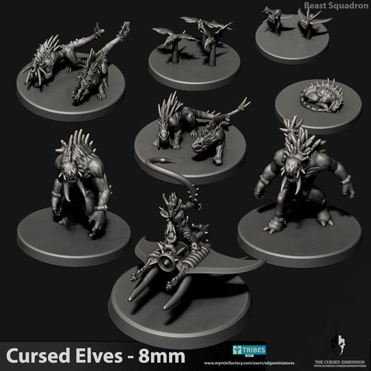 Cursed Elves Beast Squadron | 8mm Epic Scale Sci-Fi Infantry Miniatures