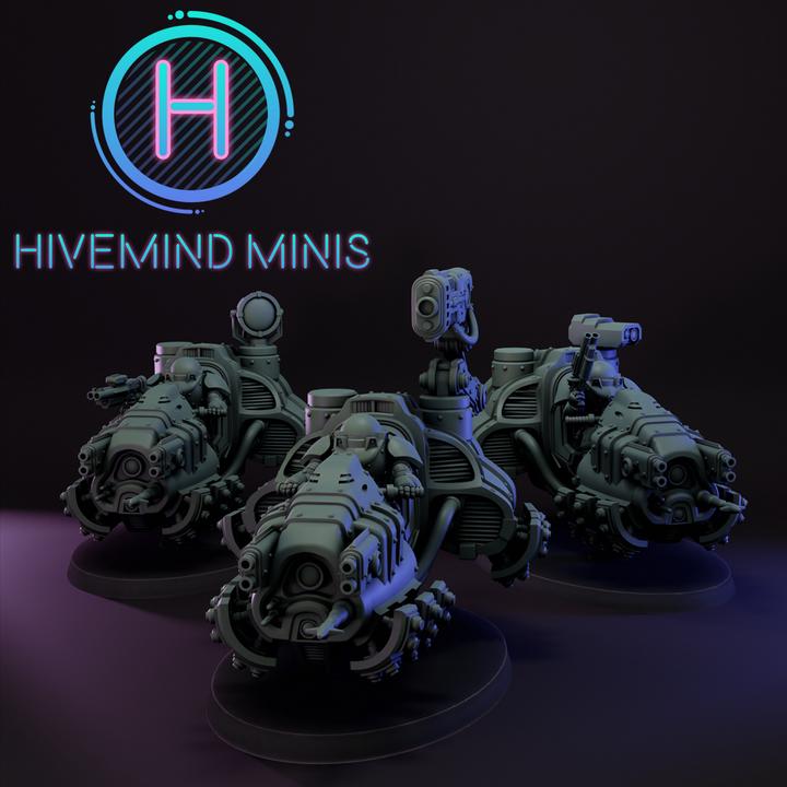 Droidkyn Rovers | 32/28mm Heroic-Scale Sci-Fi Jetbike Miniatures